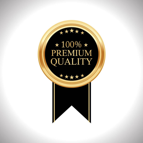Premium quality guaranteed golden label - Vektor, Bild