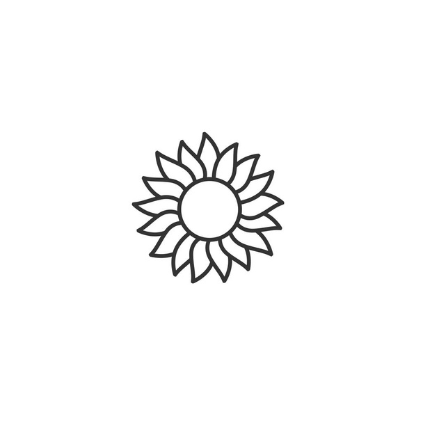 Sun with petals rays icon. Flat symbol. - Вектор, зображення