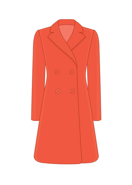 Women's coat robe. Cashmere and wool. Vector illustration - Διάνυσμα, εικόνα