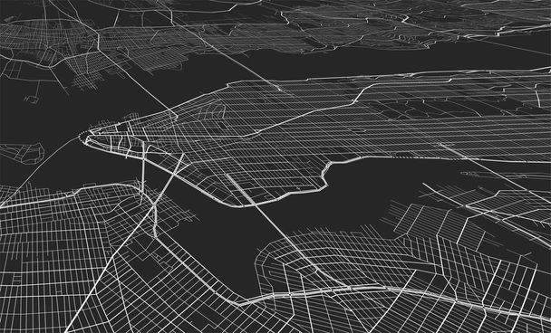Fekete vektor megjelenítése New york térképén - Vektor, kép