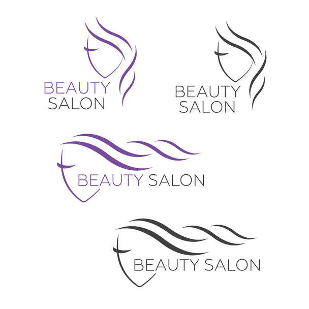 logo hairdresser woman. Beautiful woman face logo template for hair salon - Vector, Image