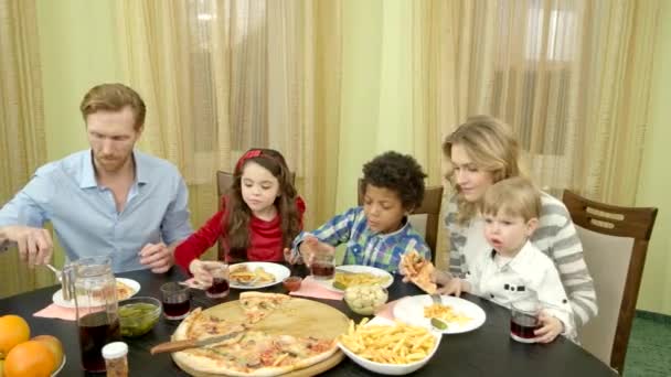 Family having dinner indoors. - Footage, Video