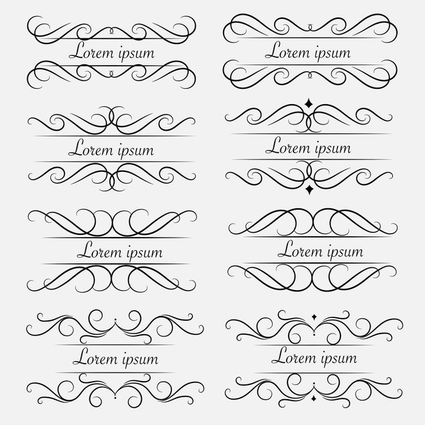 Set Of Decorative Calligraphic Elements For Decoration.  - Vector, Image
