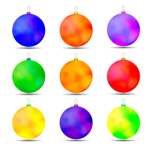 set of Christmas toys balls in different colors - Foto, Imagem