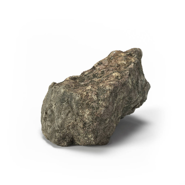 Piedra de roca grande aislada sobre un fondo blanco 3d renderizado
 - Foto, imagen