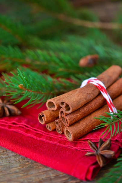 Christmas food background with space for text. Selective focus. - 写真・画像