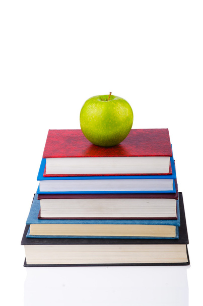 kitap ve elma ile okul kavramı geri - Fotoğraf, Görsel
