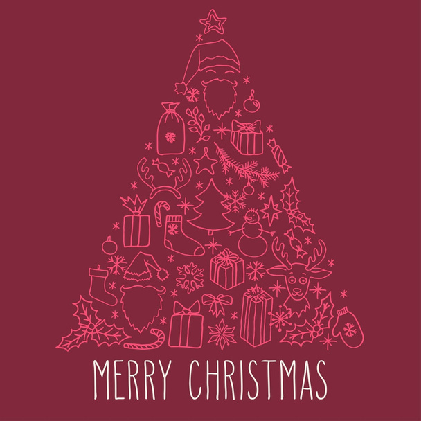 Рождественские каракули
 - Вектор,изображение