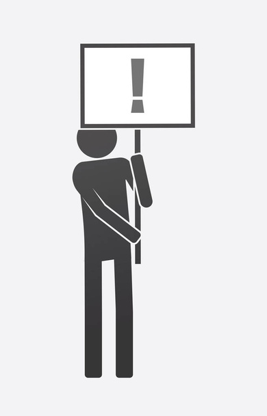 Isolated demonstrator with an admiration sign - Vector, Image