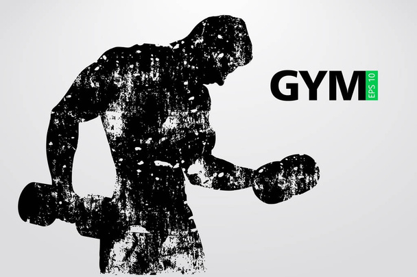 Silhouette of a bodybuilder. gym logo vector. Vector illustration - Vector, Image