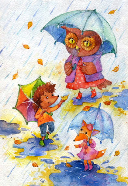  Az őszi esernyők. - Fotó, kép
