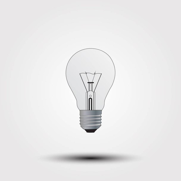 With the light bulb on a gray background - Vector, Imagen