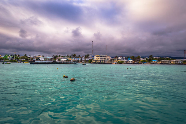 Galapagos Islands - August 23, 2017: Harbor of Puerto Ayora in Santa Cruz Island, Galapagos Islands, Ecuador - Photo, Image
