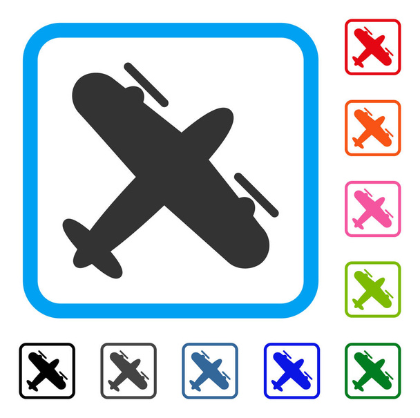 Samoloty śmigłowe oprawione ikona - Wektor, obraz