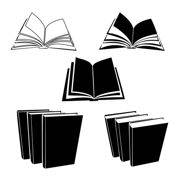iconos de vectores de libros - páginas abiertas y cerradas
 - Vector, Imagen