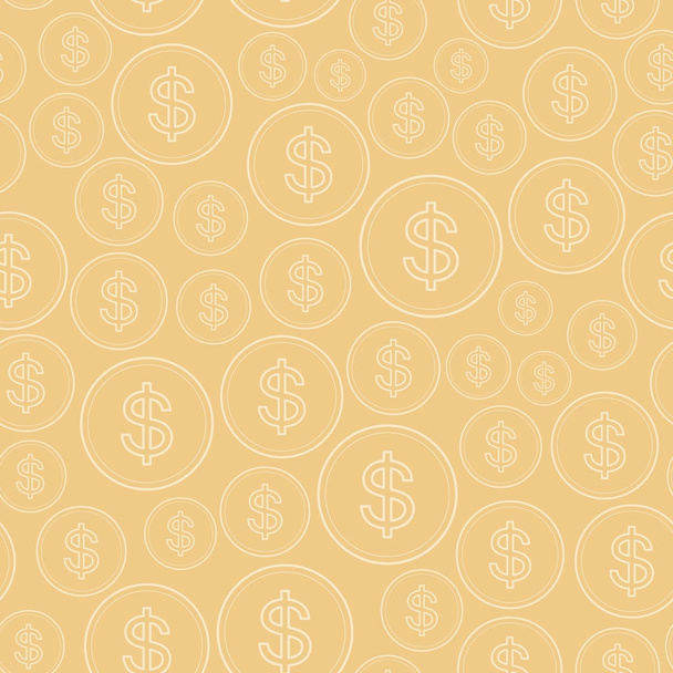 ドル - ベクターのシームレスなパターンと明るいベージュの背景 - ベクター画像