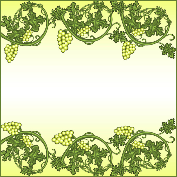 pattern with grapes and vine - Vector, Image