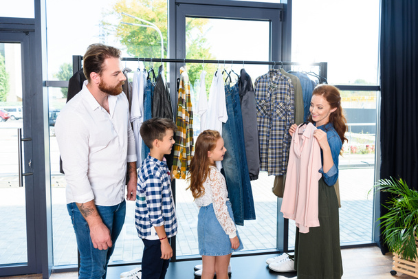 family shopping in boutique - Photo, Image