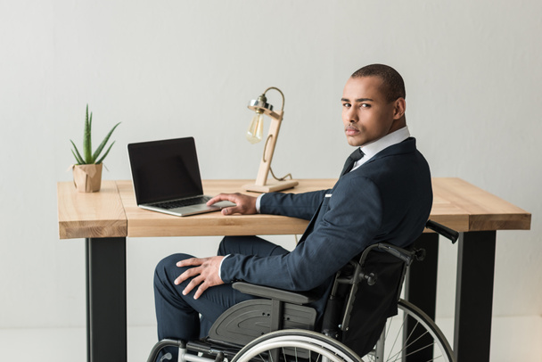 disabled african american businessman - Photo, image