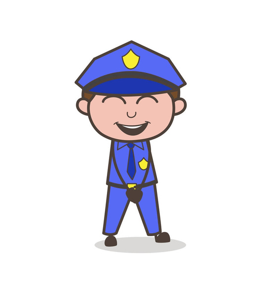 Χαρούμενη αξιωματικός χαμογελαστό πρόσωπο διάνυσμα - Διάνυσμα, εικόνα