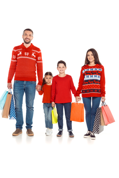 family with shopping bags - Φωτογραφία, εικόνα