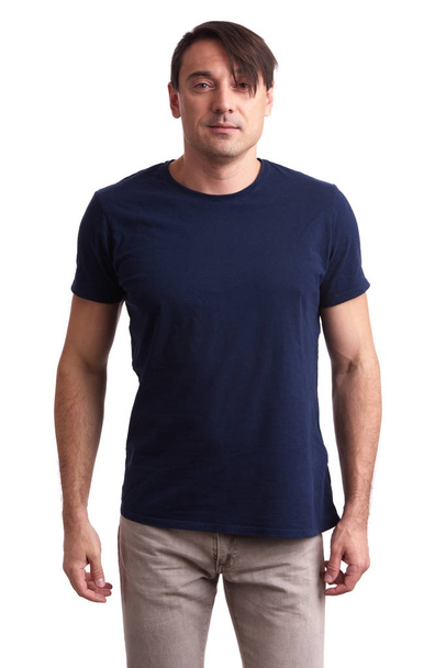 handsome sporty man in T-shirt isolated - Foto, Imagem