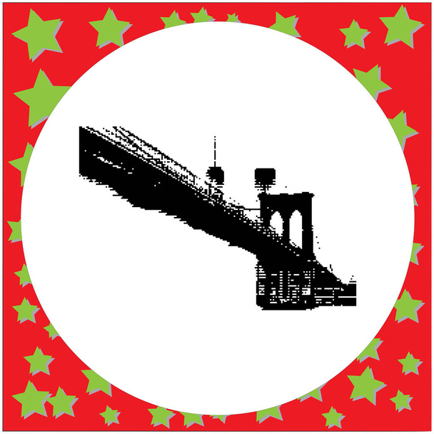 Illustration vectorielle Brooklyn Bridge 8 bits noire isolée sur fond blanc
 - Vecteur, image