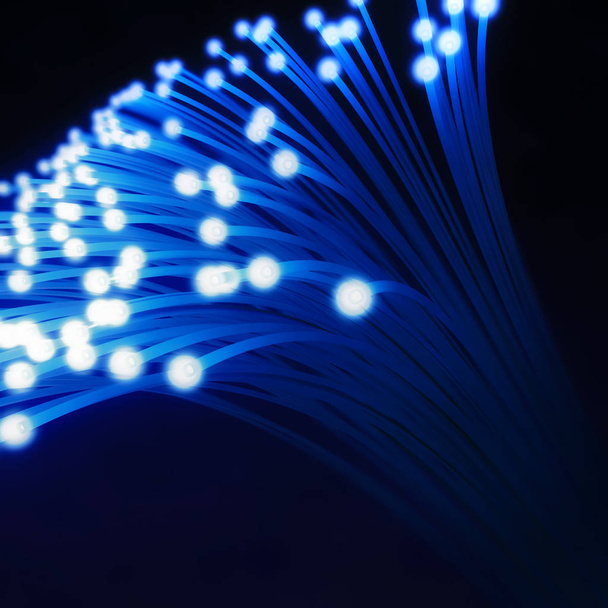 3d illustration of optical fiber cable or fiber optics - Photo, image