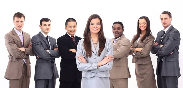 business woman with a multi-ethnic business team - Foto, Imagem