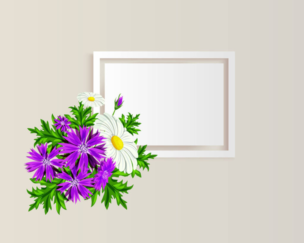 vector frame with flowers - Διάνυσμα, εικόνα