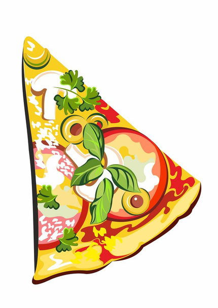 piece of pizza - Vector, Image