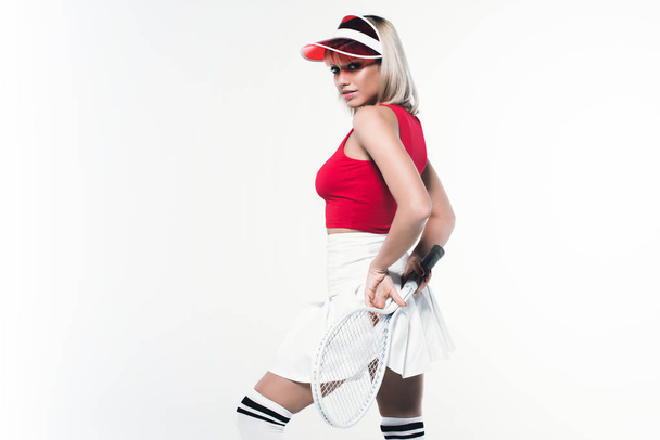 stylish woman with tennis racket - Fotografie, Obrázek