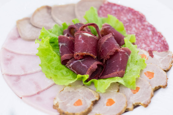 Meat Sliced in a Platter - Photo, Image