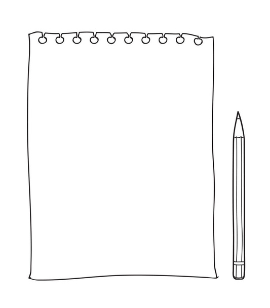 papier de note et crayon dessin à la main fond mignon vecteur ligne art
 - Vecteur, image