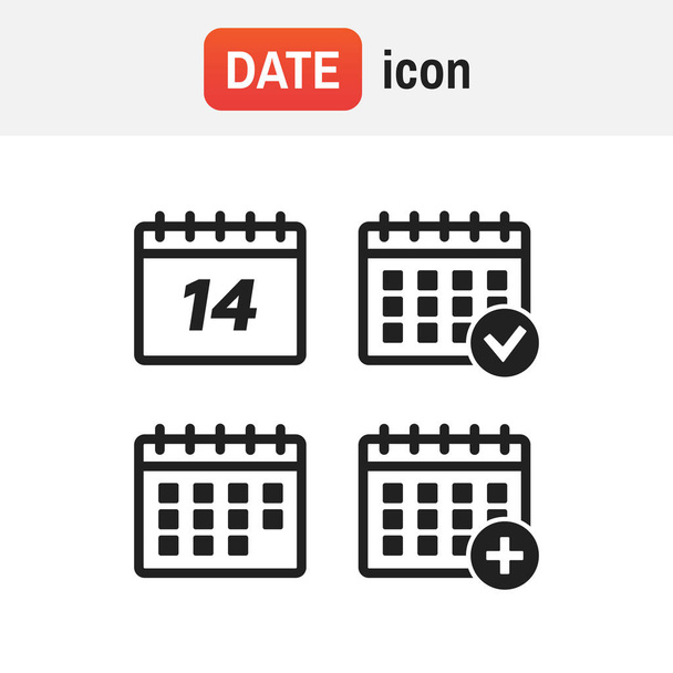 Vector calendar icons. Event add delete progress. Calendar sign - Vector, Image