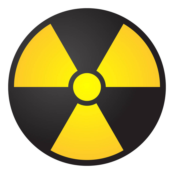 ベクトル図の有毒な記号、シンボル。ホワイト バック グラウンド放射能危険な放射線領域シンボル黄色黒の分離された放射性ゾーン三角形のアイコンを警告します。化学毒飛行機マーク 3 d. - ベクター画像