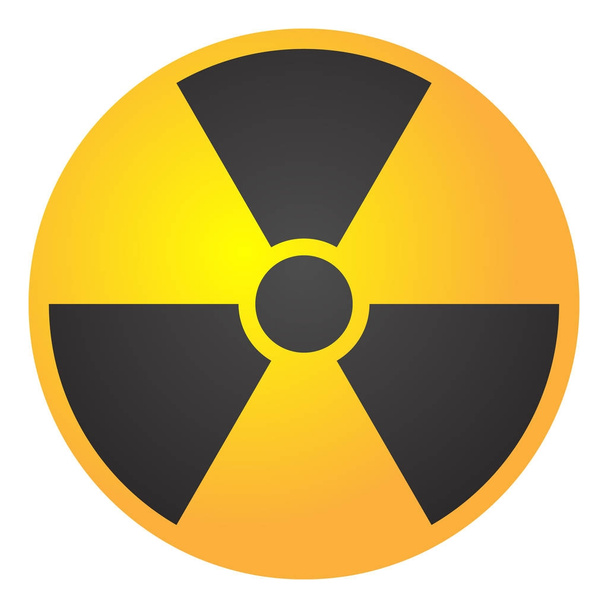 Vector illustratie giftige teken, symbool. Waarschuwing van radioactieve zone driehoekje geïsoleerd op een witte achtergrond radioactiviteit gevaarlijke straling gebied symbool geel zwart. Chemie vergif vliegtuig mark 3d. - Vector, afbeelding