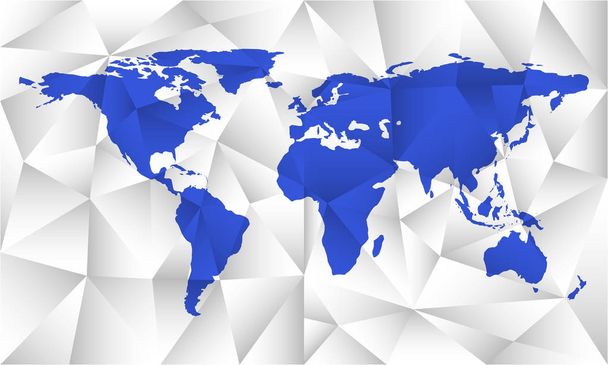Blue similar world map.  Map concept in polygonal style. - Vector, Image