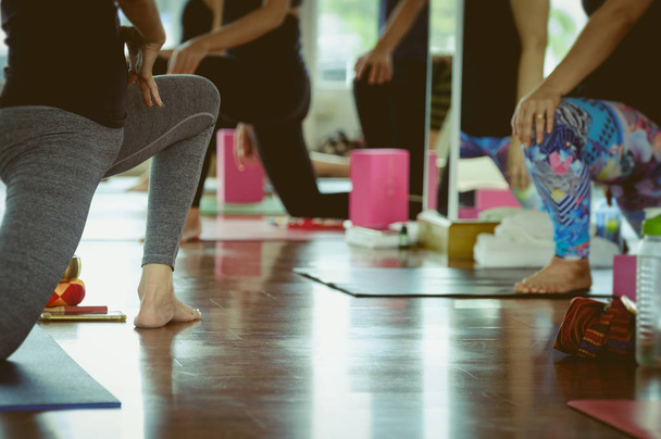 Yoga practice exercise class  - 写真・画像