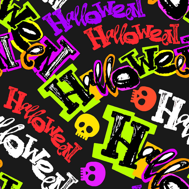 Halloween Party Funky Seamless pattern. - Vecteur, image