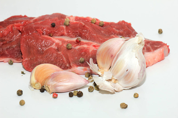 Raw meat and herbs - Photo, Image