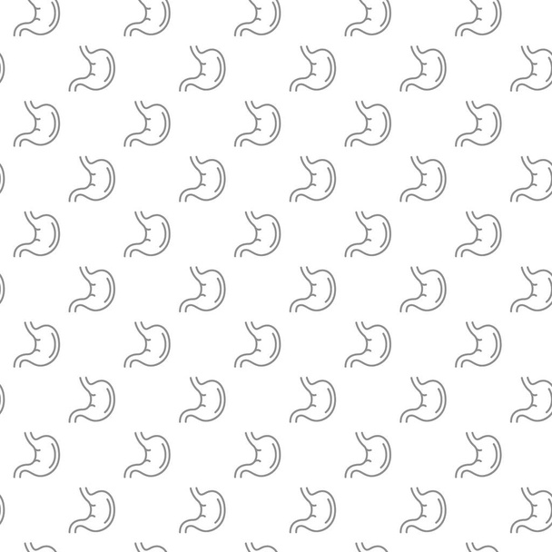 Unique stomach seamless pattern with various icons and symbols on white background flat vector illustration - Вектор,изображение