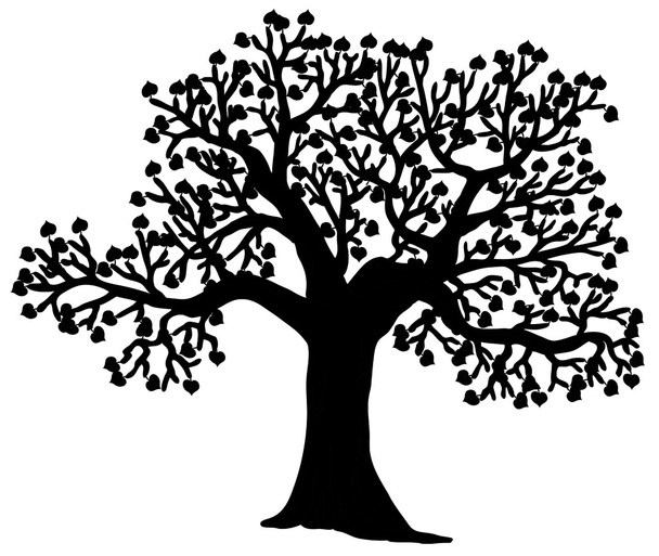 kształt sylwetki drzewa - Wektor, obraz