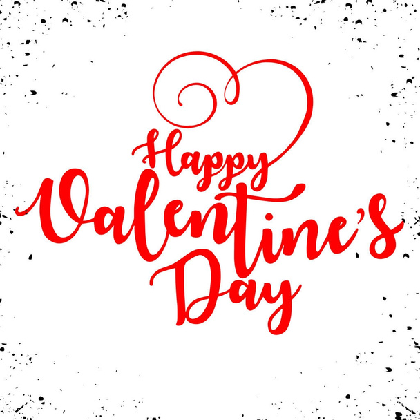Happy Valentines Day typography poster with handwritten calligraphy text, isolated on  background. Vector Illustration - Vektor, obrázek