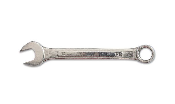 Herramienta de llave inglesa de la mandíbula inoxidable aislada sobre fondo blanco
 - Foto, imagen