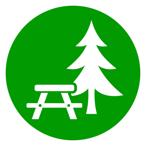 ikona tabela zielony piknik - Wektor, obraz