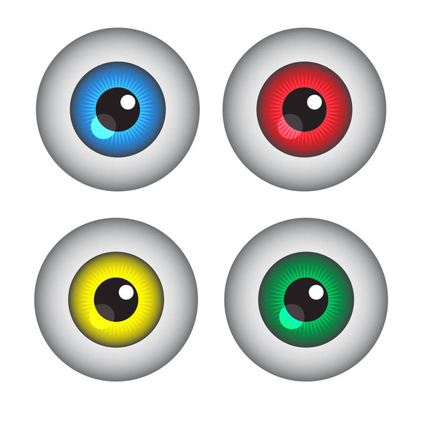 Botón de ojo aislado sobre fondo blanco
 - Foto, Imagen