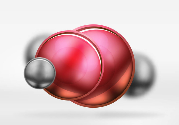 Tech wazig bollen en ronde cirkels met glanzende en metallic oppervlak - Vector, afbeelding