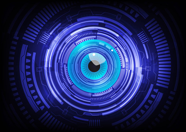 blue eye ball abstract cyber future technology concept background, illustration - Fotografie, Obrázek
