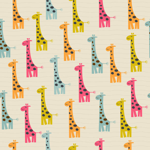 doodle seamless pattern with giraffe - Vektori, kuva